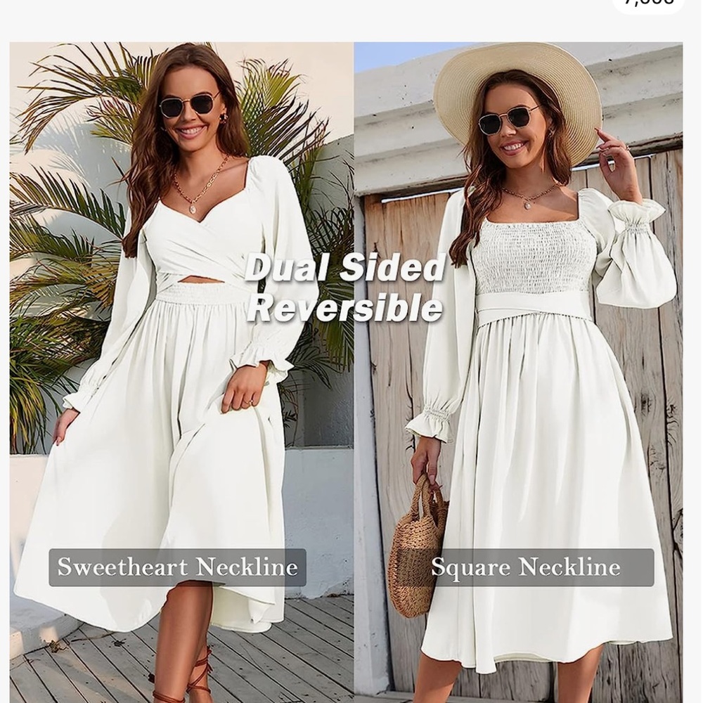 No Brand White Long Sleeve Smock Dress Bride Wedding Bridal